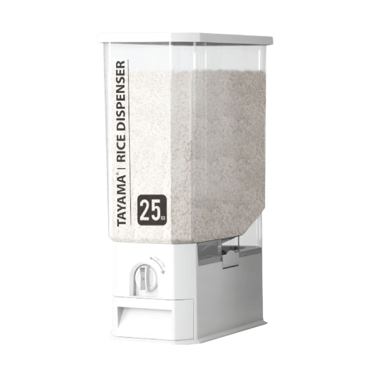 Picture of Tayama TRD-155 55 lbs Rice Dispenser Grain Storage Container, White