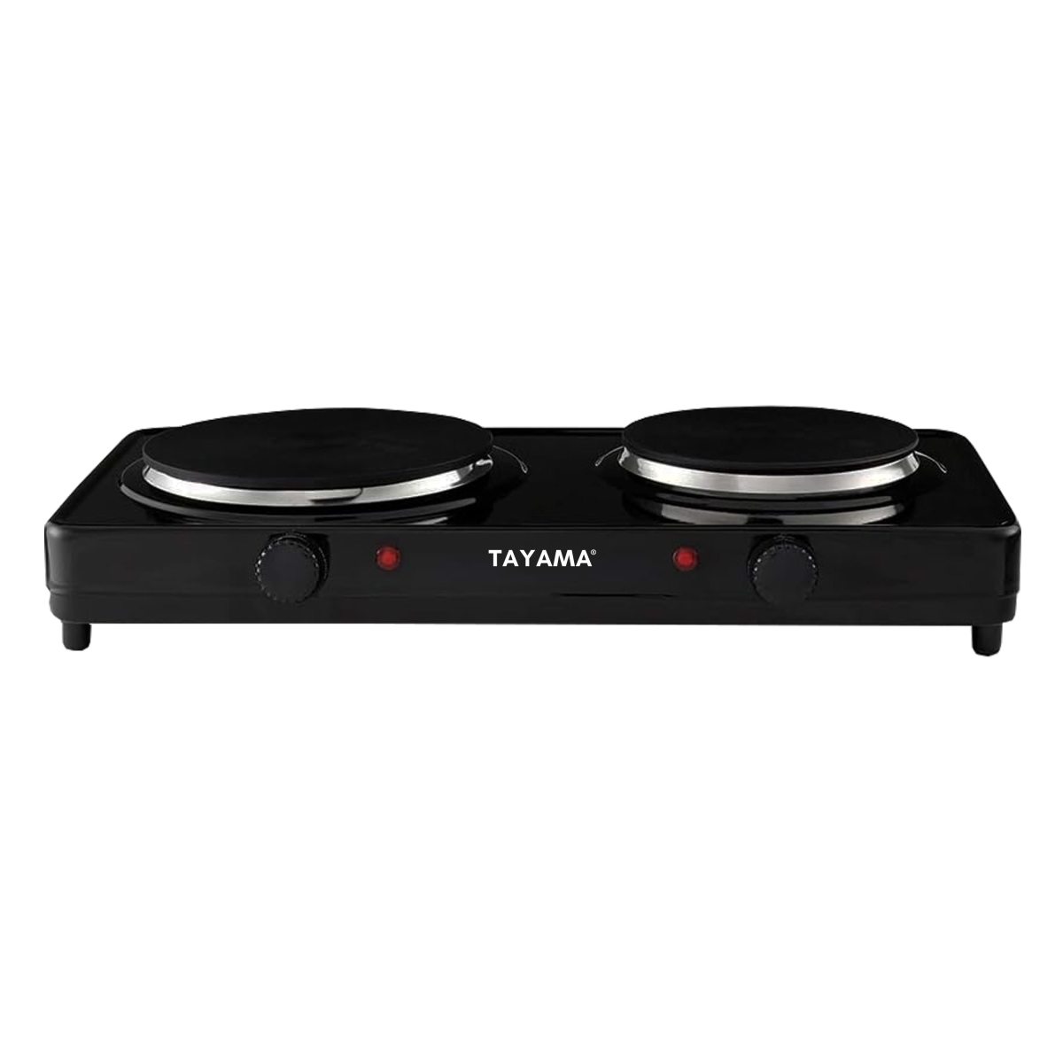 Dual Burner Diecast Hot Plate with Temperature Controls44 Black