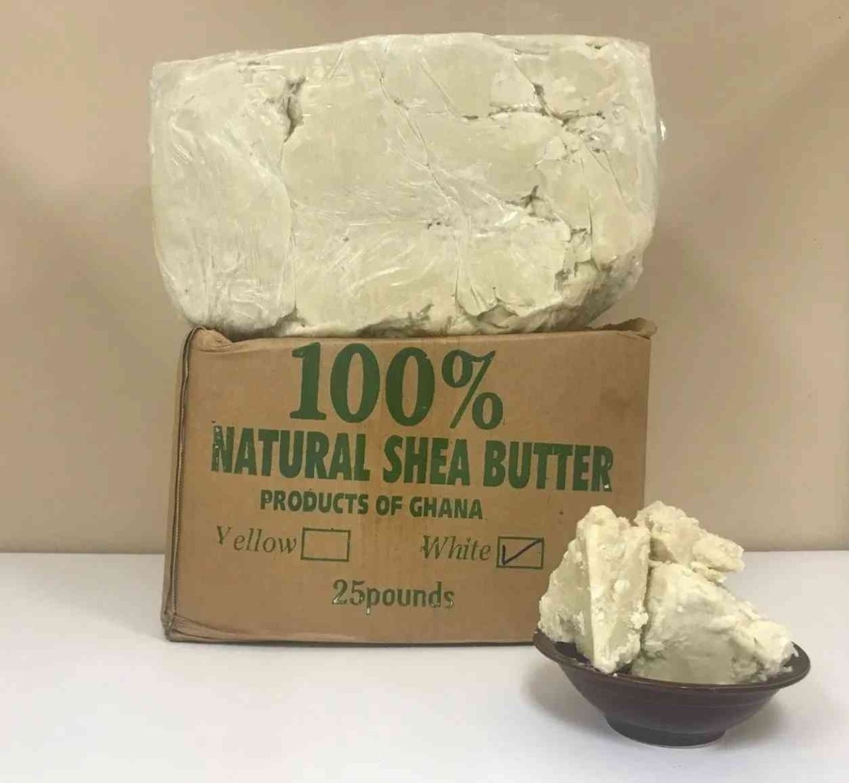 993-GC RAW AFRICAN SHEA BUTTER Organic Unrefined WHITE/IVORY  Quality -  Pure premium