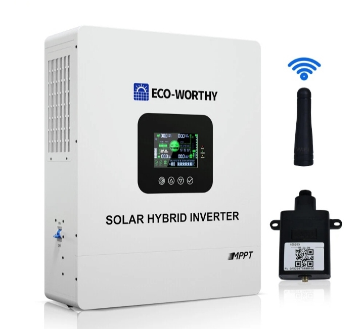Picture of ECO-WORTHY 12V100AH ECO-WORTHY 5KW 48V Solar Hybrid Inverter 120V Split Phase 100A Battery Charger