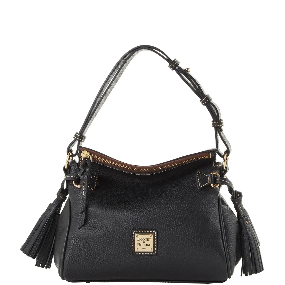 Picture of Dooney & Bourke FA789BBL Dooney & Bourke Pebble Grain Tassel Shoulder Bag