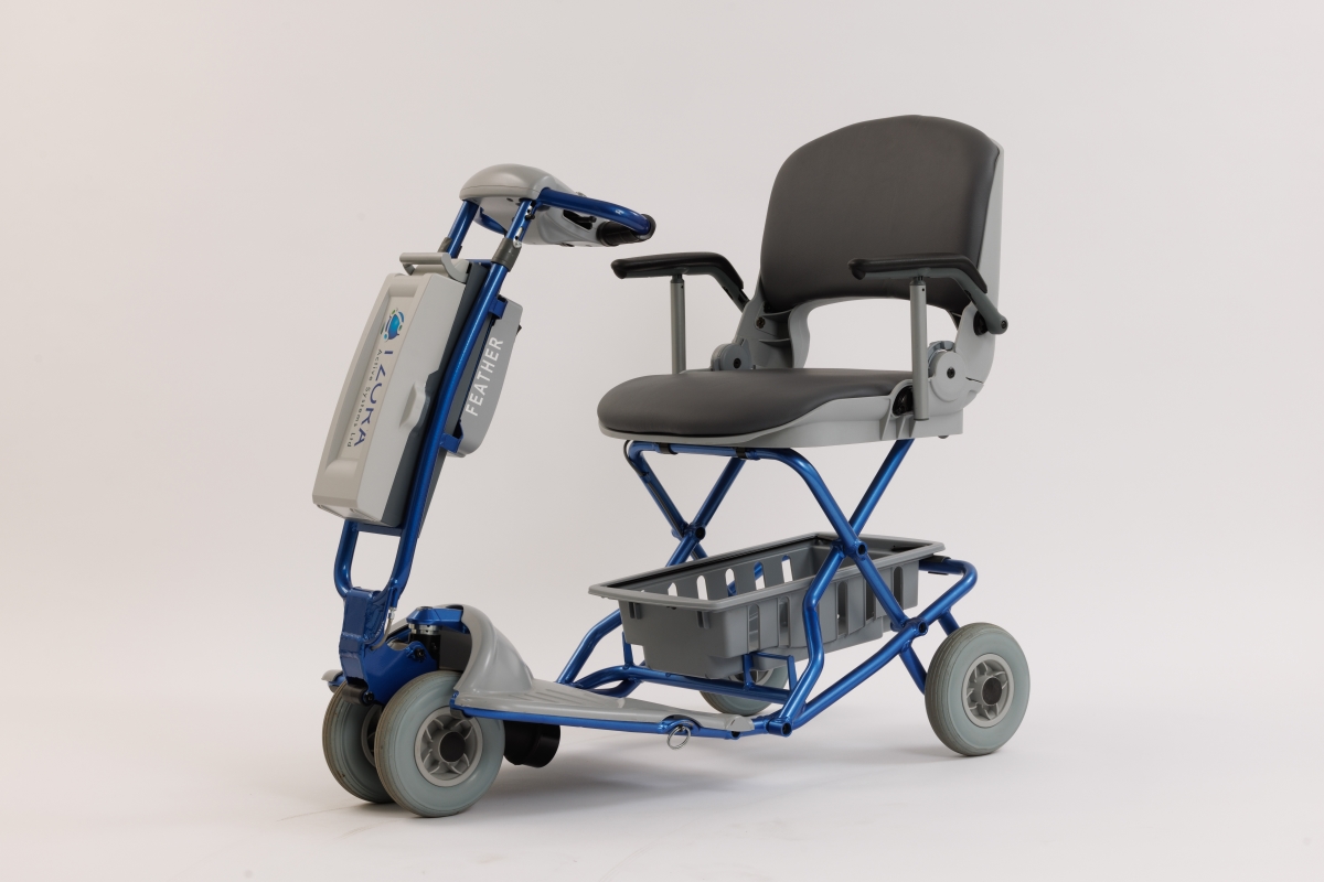 Picture of Feather ESUS1042 3 Wheel Folding Mobility Scooter&#44; Blue