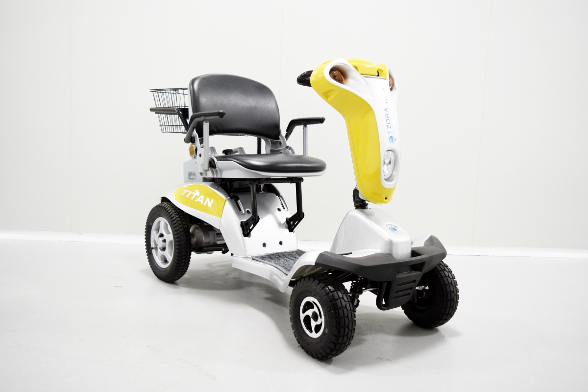 Picture of Titan ES002614 3 Wheel Folding Mobility Scooter&#44; Yellow