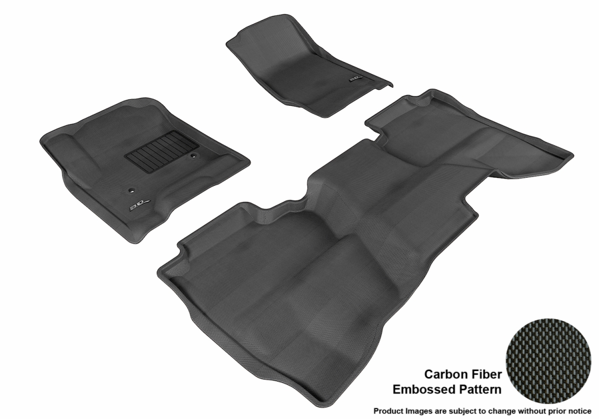 Kagu Floor Mat for 2015 to 2018 GMC Sierra Double Cab R1 R2, Black