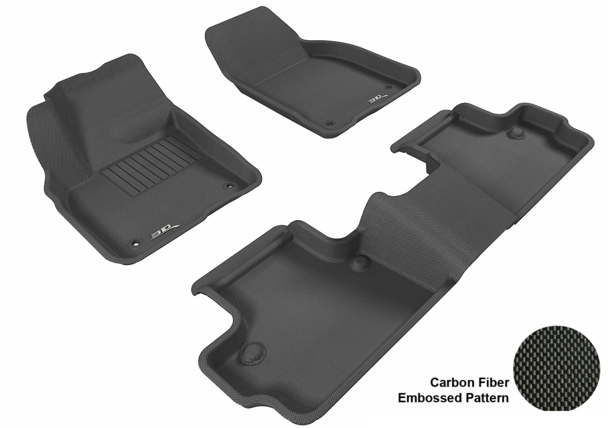 Kagu 1st & 2 Row Floor Mat for 2007-2013 Volvo C30 - Black