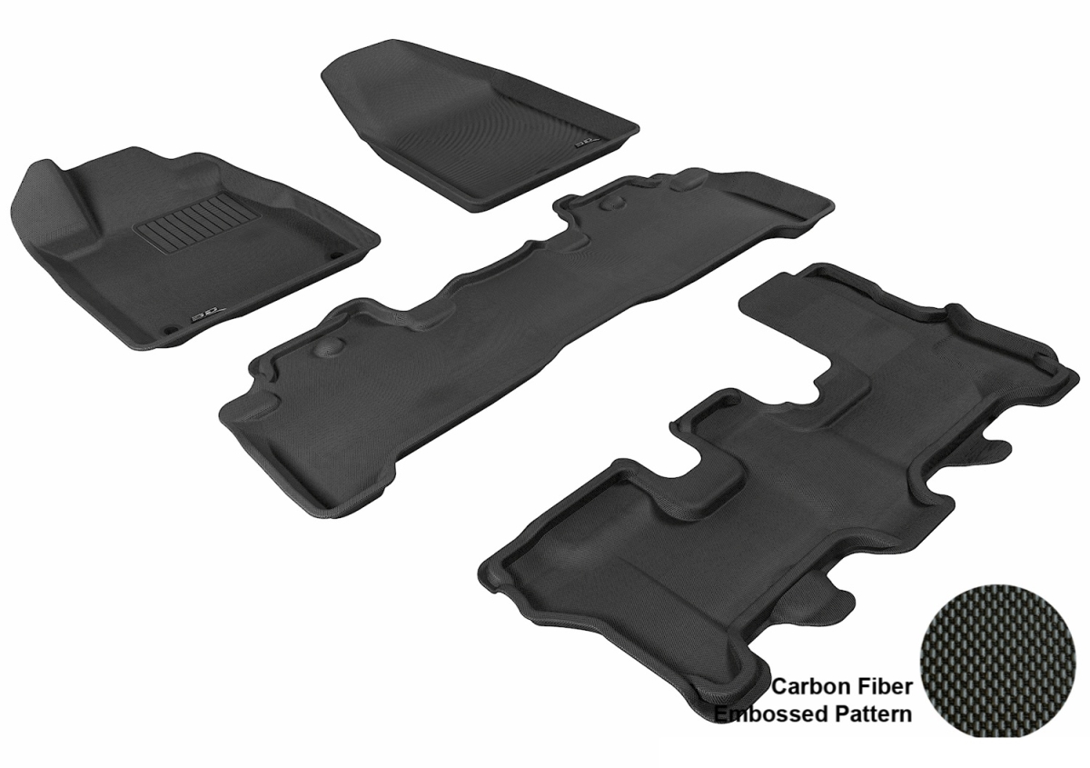 Picture of 3D MAXpider L1AC00001509 Kagu 1st&#44; 2nd & 3rd Row Floor Mat for 2007-2013 Acura MDX - Black