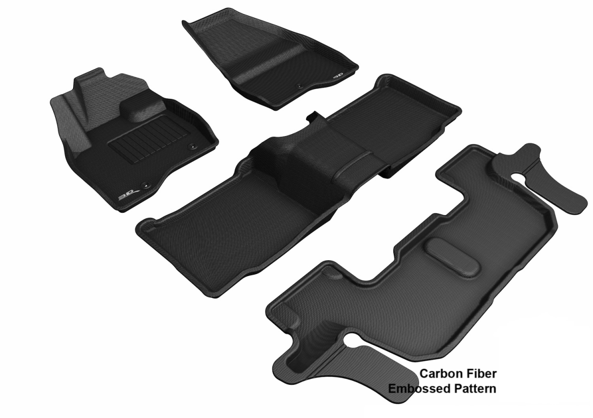Kagu R1 R2 R3 Floor Mat for 2017-2018 Ford Explorer, Black
