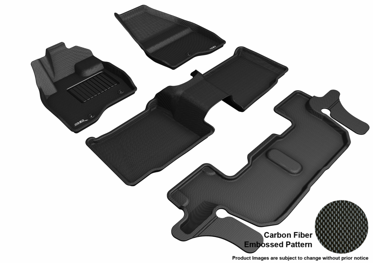 L1FR11201509 Kagu R1 R2 R3 Floor Mat for 2017-2018 Ford Explorer, Black