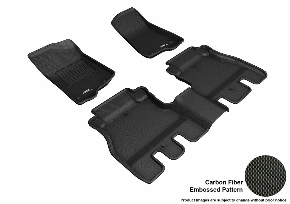 Kagu R1 R2 Floor Mat for 2018 Jeep Wrangler Jl Unlimited, Black