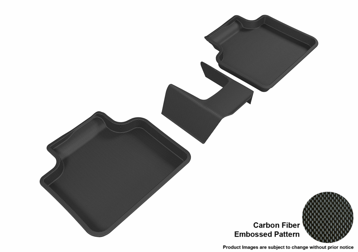 L1BM07321509 Kagu R2 Floor Mat for 2016-2018 X1 & 2018 X2 BMW, Black - 3 Piece