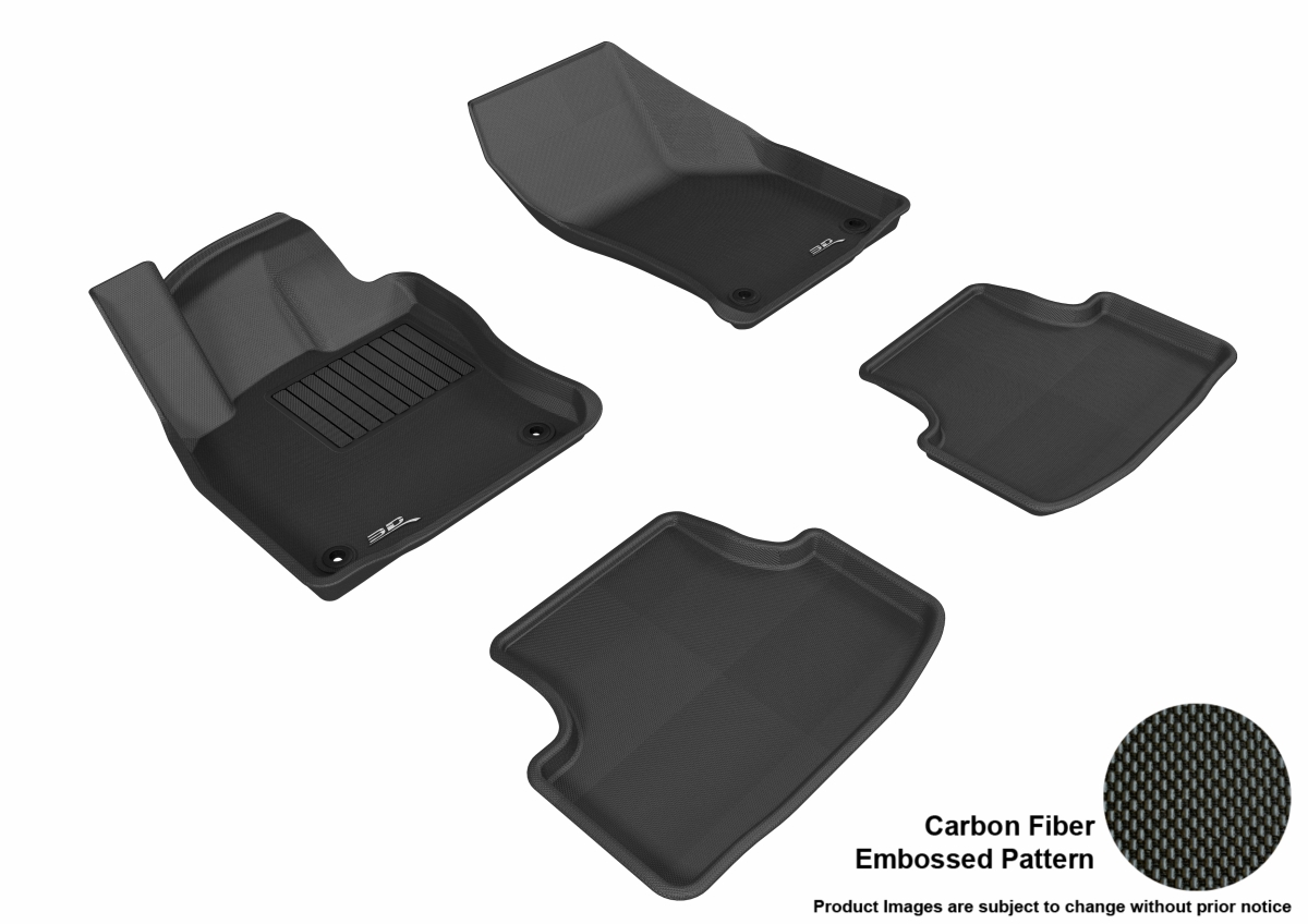 Kagu R1 R2 Floor Mat for 2015-2018 Volkswagen Golf, Black