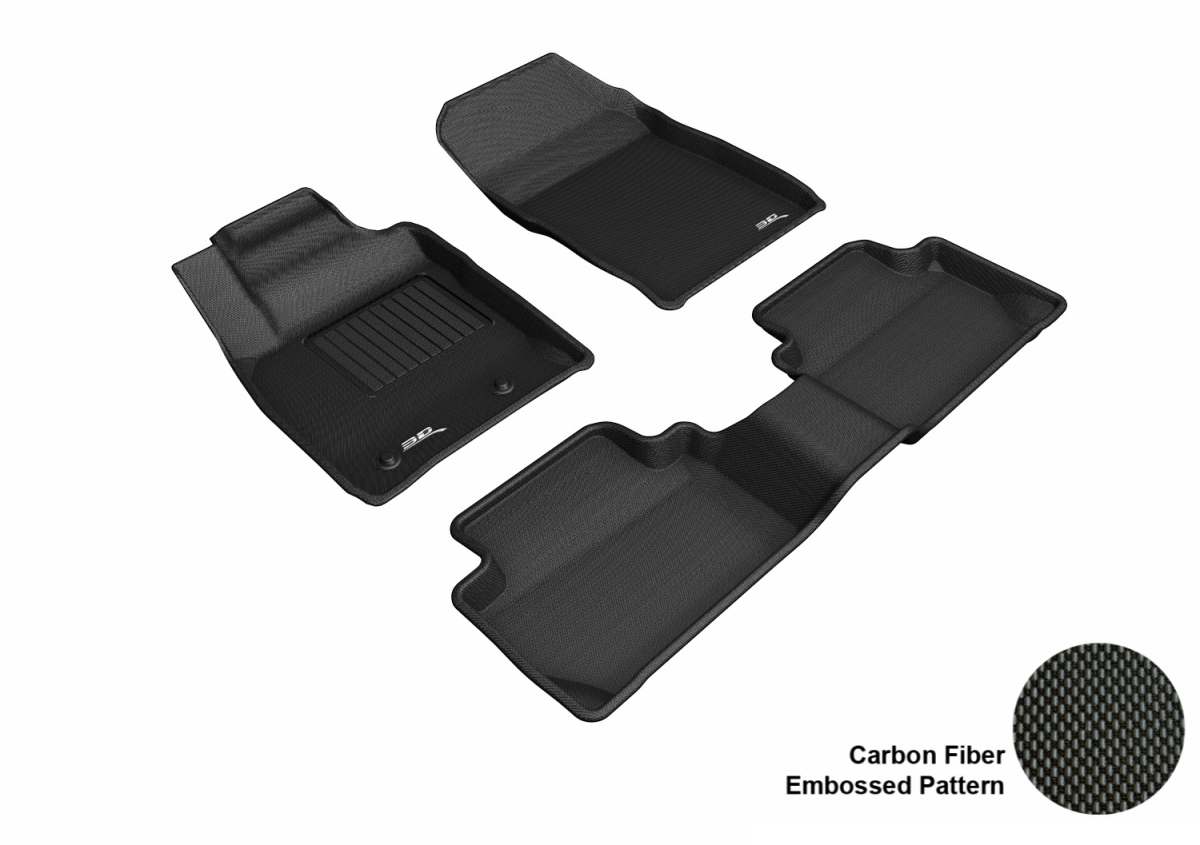 L1FR11501509 Kagu First & Second Row Floor Mats for 2018 Ford Ecosport - Black