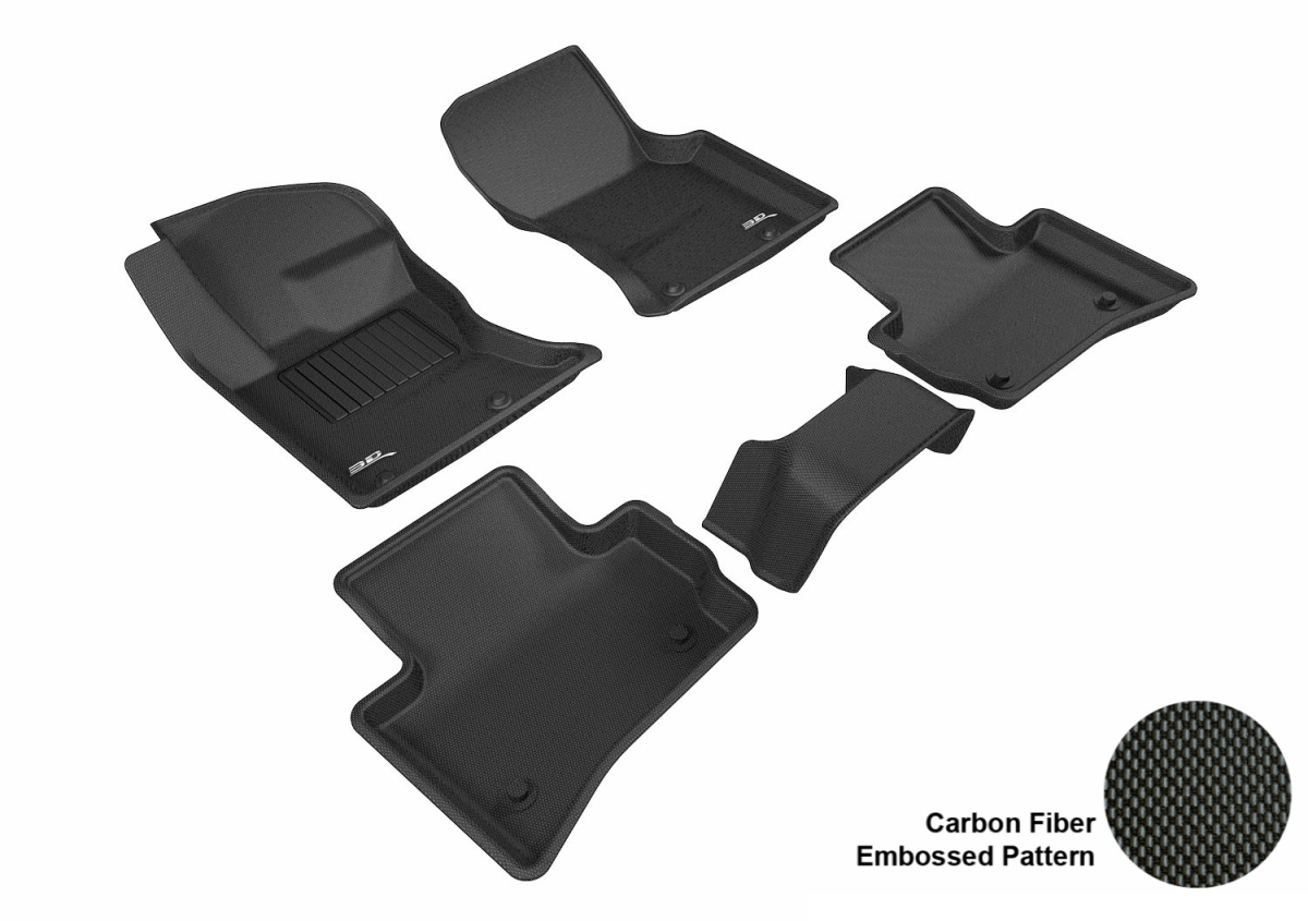 Kagu First & Second Row Floor Mats for 2018-2019 Land Rover Range Rover Velar - Black