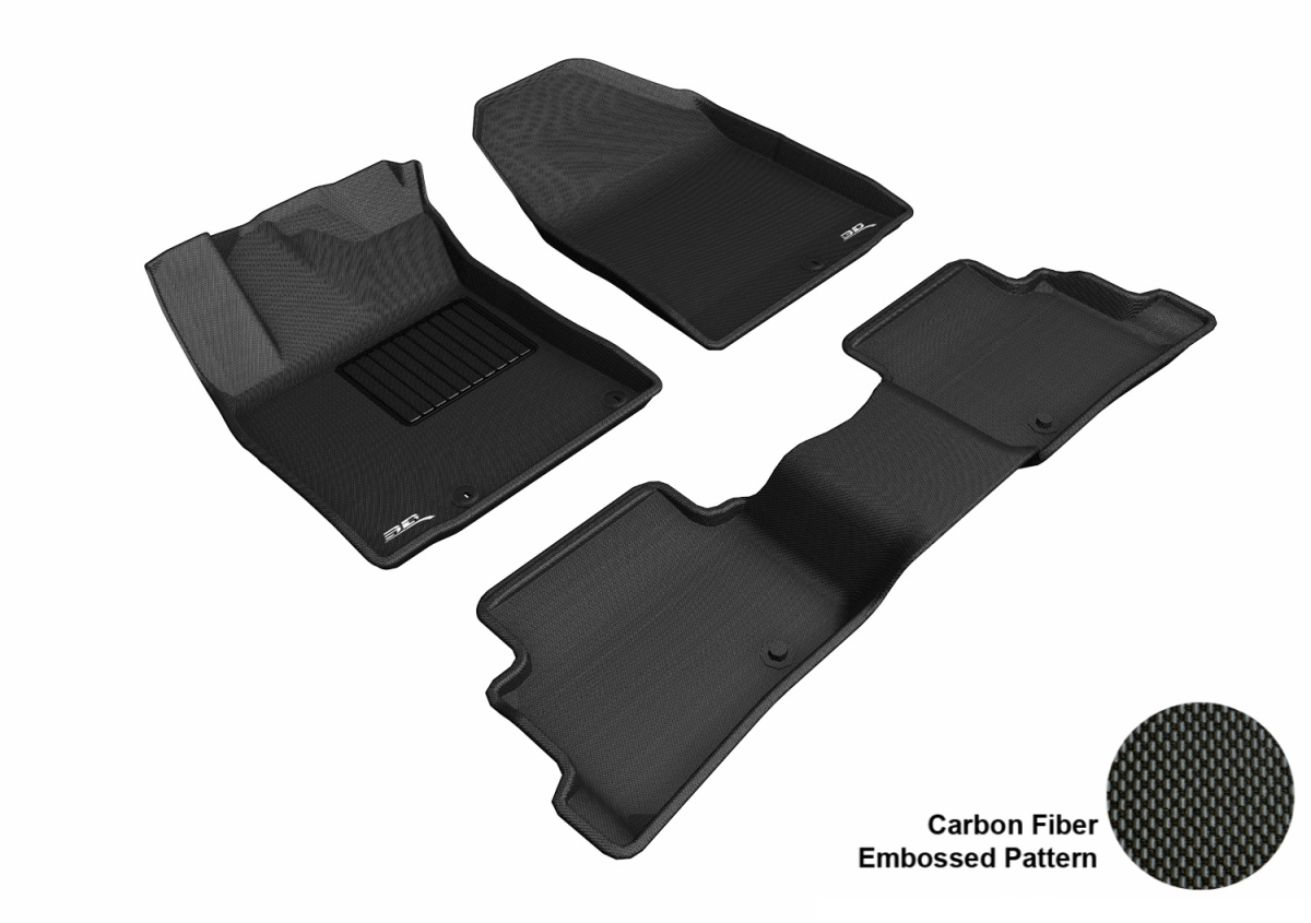 Picture of 3D MAXpider L1HY09101509 Kagu 1st & 2nd Row Black Floor Liner Set for 2019 Hyundai Kona