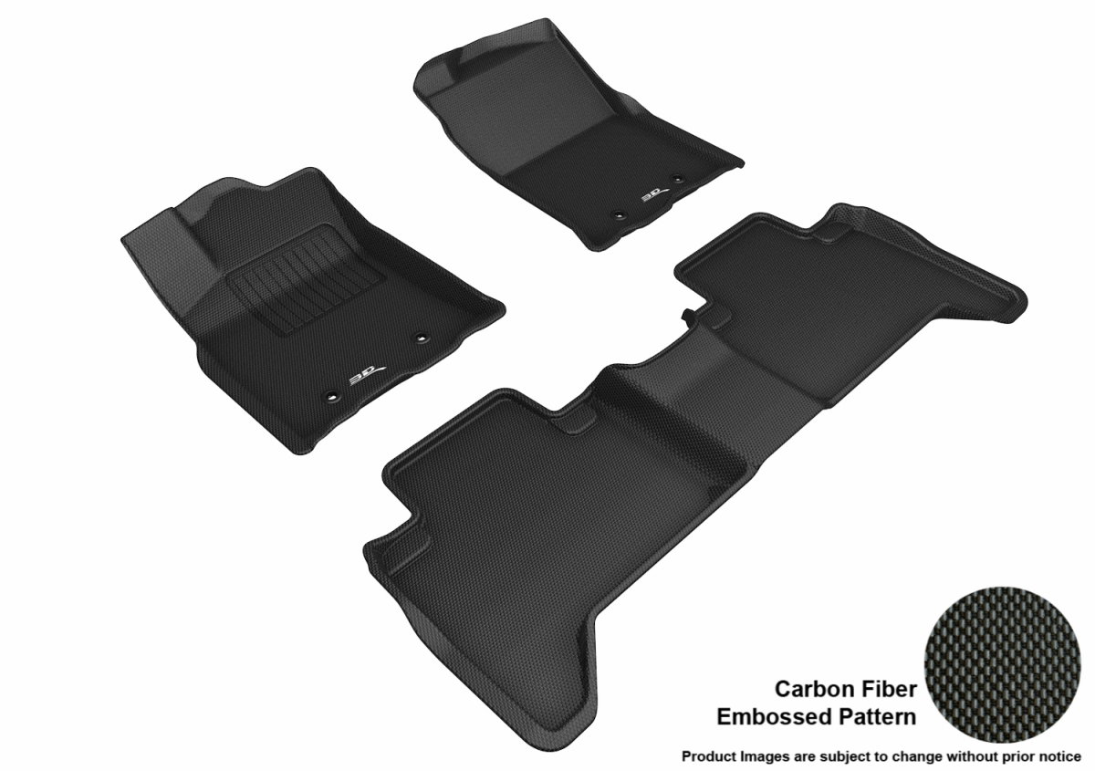 L1TY25101509 Toyota Tacoma Double Cab F1 Floor Liner for 2018 to 2019 Kagu R1 & R2 - Black