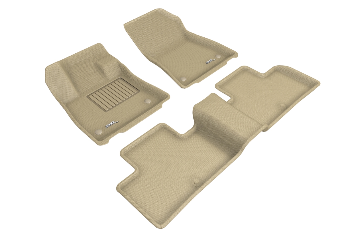 Picture of 3D MAXpider L1IN03101502 Kagu First & Second Row Floor Liners for 2019-2020 Infiniti QX50 - Tan