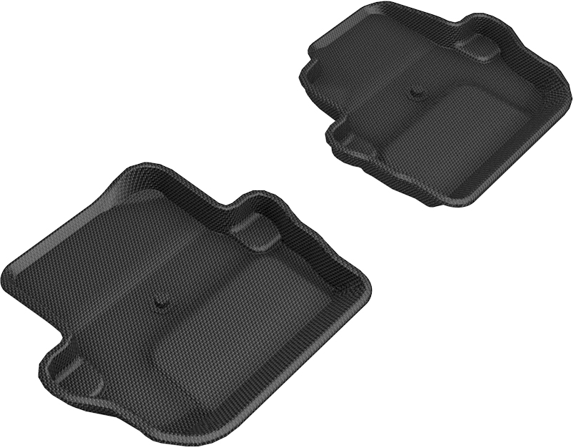 Kagu 2nd Row Floor Liners for 2019-2021 Jeep Wrangler, Black