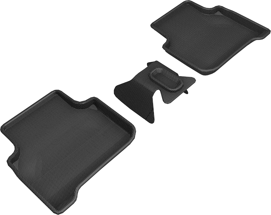 2nd Row Floor Mat Set for 2019-2020 Audi Q3, Black - Kagu