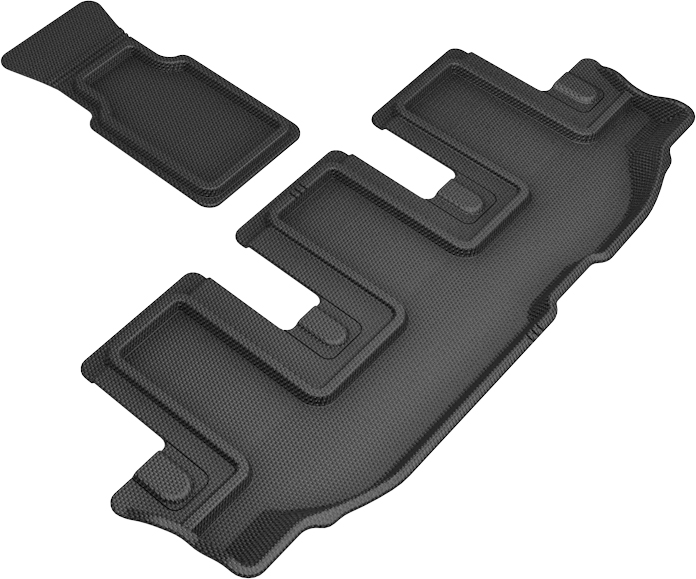 3rd Row Front Floor Mat Set for 2019-2021 Subaru Ascent with Bucket, Black - Kagu - 2 Piece