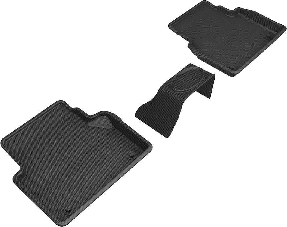 Picture of 3D MAXpider L1AD05421509 2nd Row Floor Mat Set for 2019-2021 Audi A6 & A7&#44; 2020-2021 A6 Allroad & S7&#44; Black - Kagu - 3 Piece