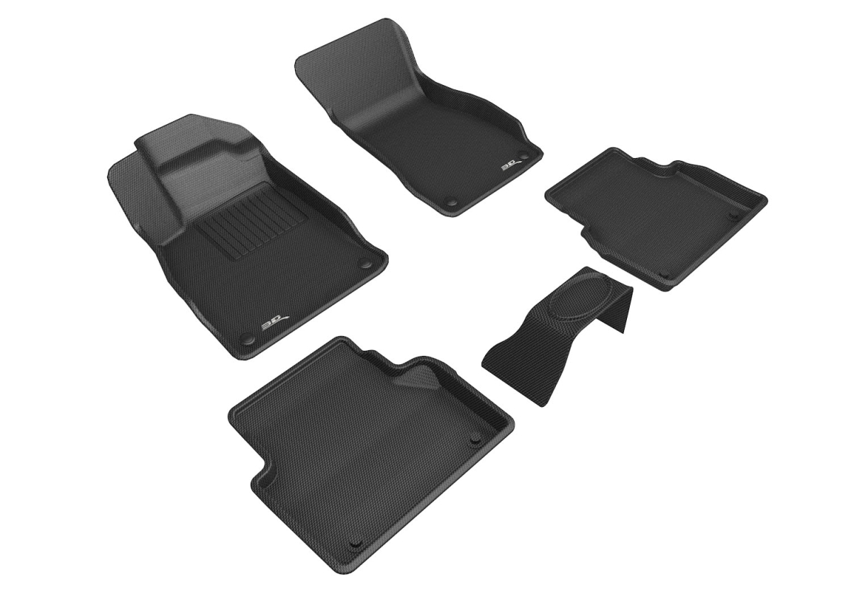 Picture of 3D MAxpider L1AD05401509 R1 R2 Kagu Floor Mat for 2019-2021&#44; 2020-2021 Audi A6&#44; A7&#44; A6 Allroad & S7 - Black