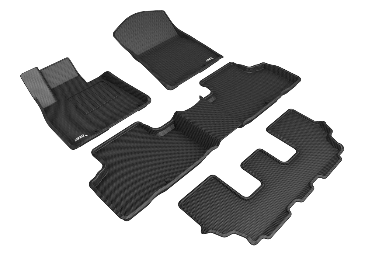 1st, 2nd & 3rd Row Floor Mat Set for 2021-2021 Genesis Gv80, Black - Kagu