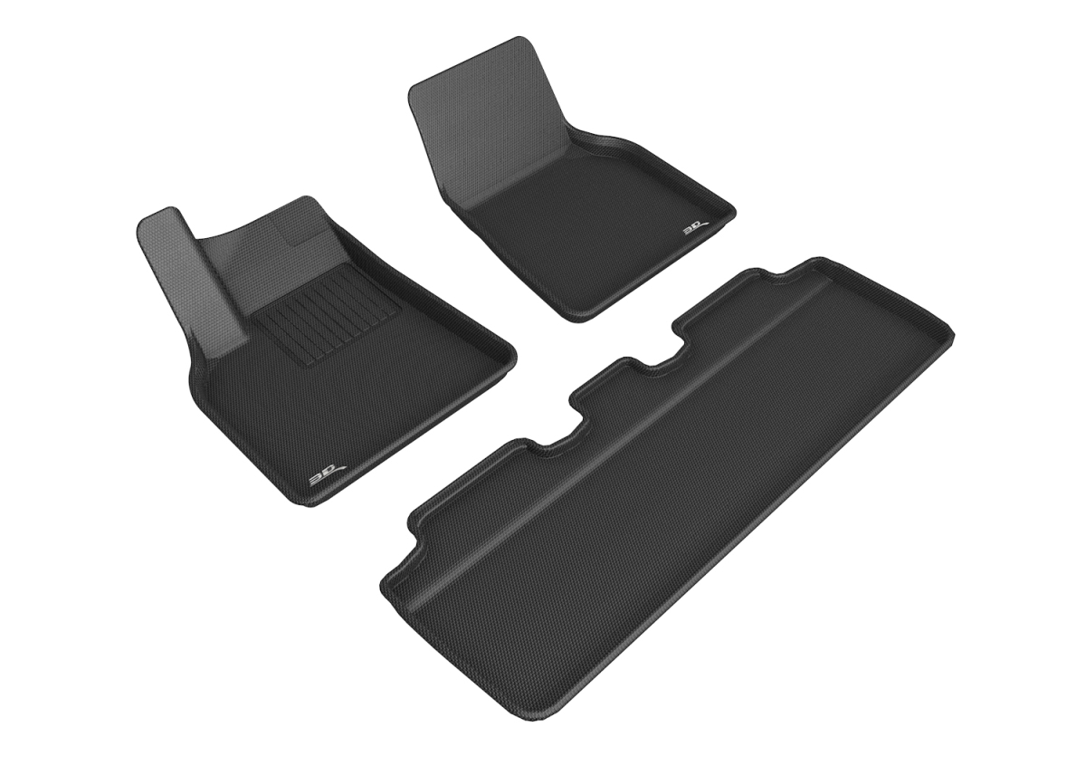 Kagu Black R1&R2 Row Floor Liner Set for 2021-2021 Tesla Model Y