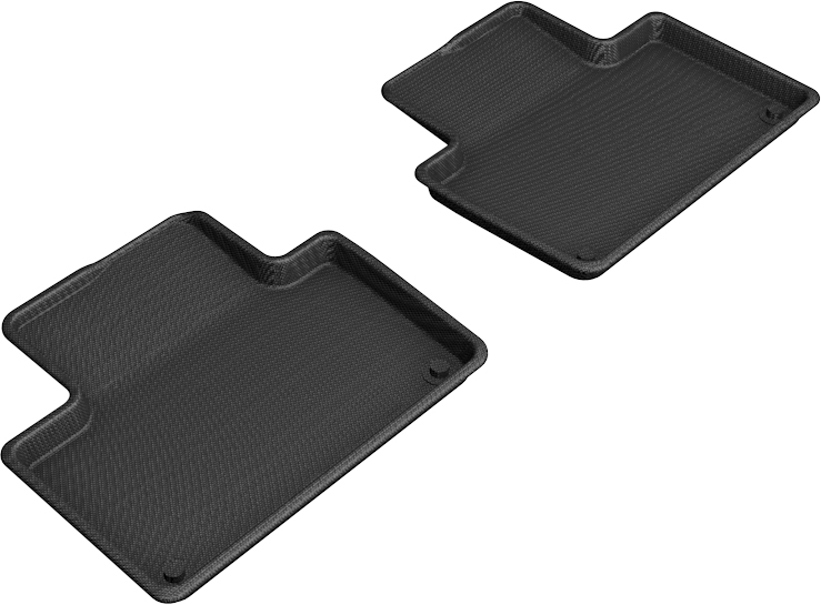 Kagu 2nd Row Floor Liners for 2015-2021 Volvo XC90, Black - 2 Piece