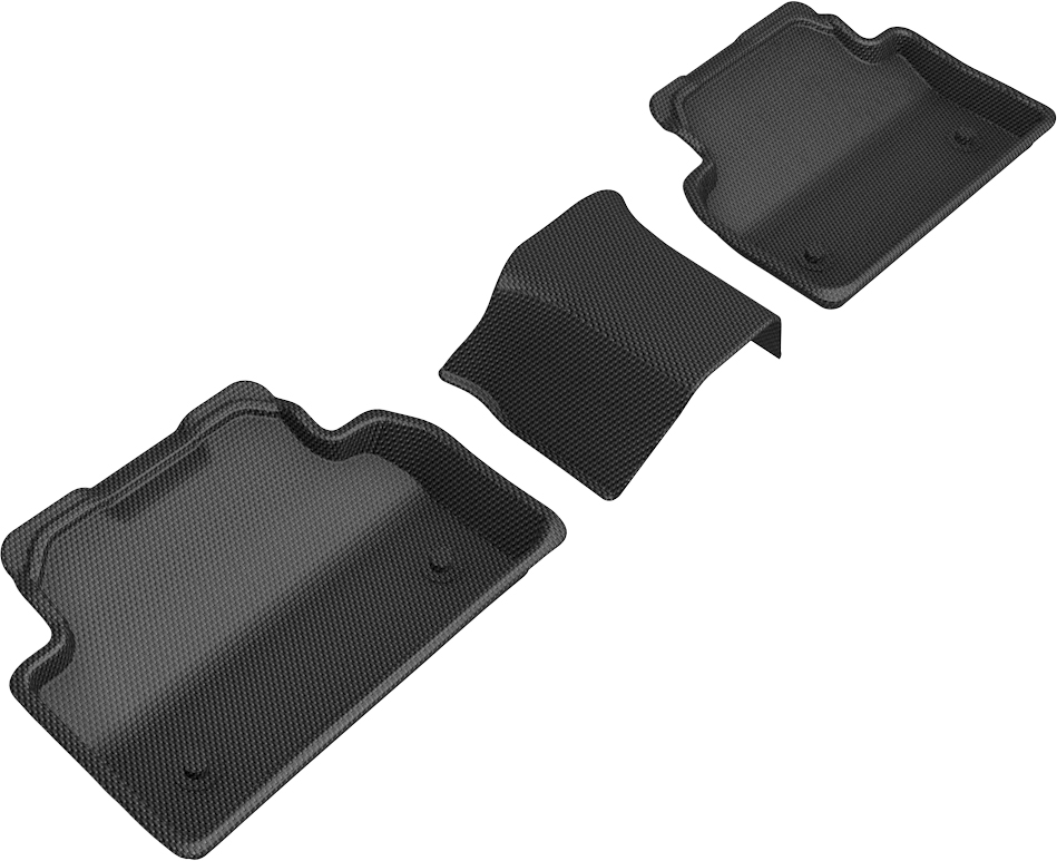 Kagu 2nd Row Floor Liners for 2018-2020 Jaguar E-Pace, Black - 3 Piece