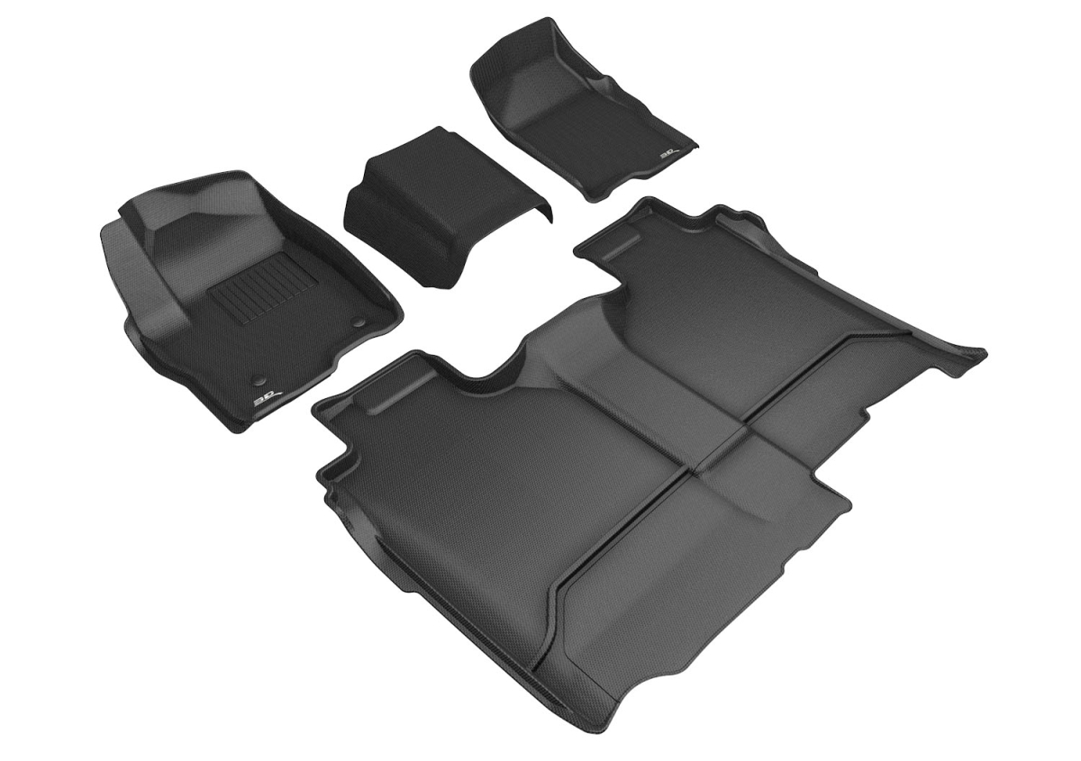 Picture of 3D Maxpider L1GM02401509 6-Seat Custom-Fit Floor Mat for 2019-2021 GMC Sierra 1500 & Chevrolet Silverado 1500 Crew Cab&#44; Black
