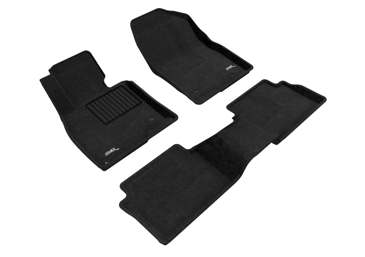 Elegant 1st & 2nd Row Black Floor Liner Set for 2014-2018 Mazda Mazda3, Black