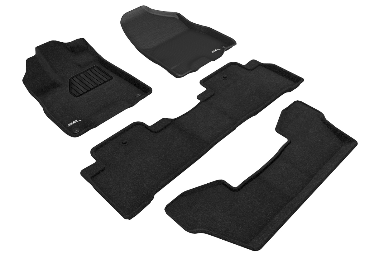 Picture of 3D MAXpider L1AC01004709 Elegant 1st&#44; 2nd & 3rd Row Black Floor Liner Set for 2017-2020 Acura MDX&#44; Black