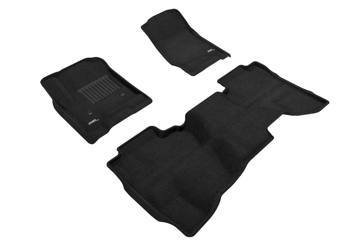 Picture of 3D MAXpider L1CH03904709 Elegant 1st & 2nd Row Black Floor Liner Set for 2014-2019 Chevrolet Silverado Double Cab&#44; Black