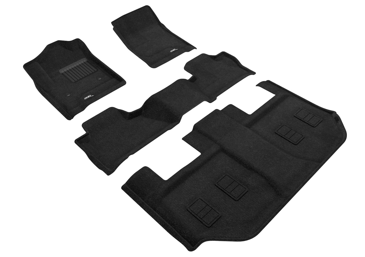 Picture of 3D MAXpider L1CH05804709 Elegant 1st&#44; 2nd & 3rd Row Black Floor Liner Set for 2015-2020 Chevrolet Suburban&#44; Black