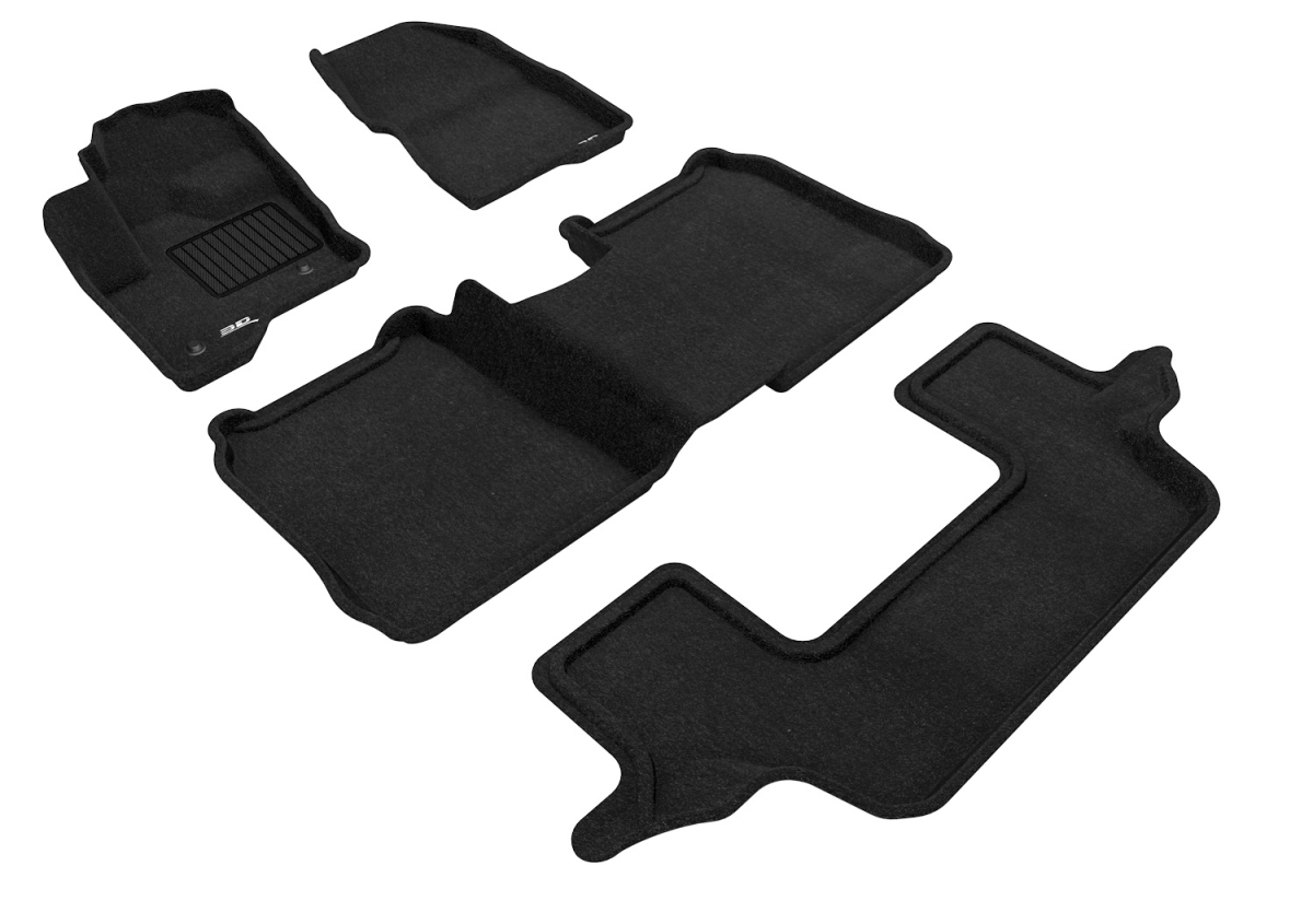 Picture of 3D MAXpider L1FR02104709 Elegant 1st&#44; 2nd & 3rd Row Black Floor Liner Set for 2009-2019 Ford Flex&#44; Black