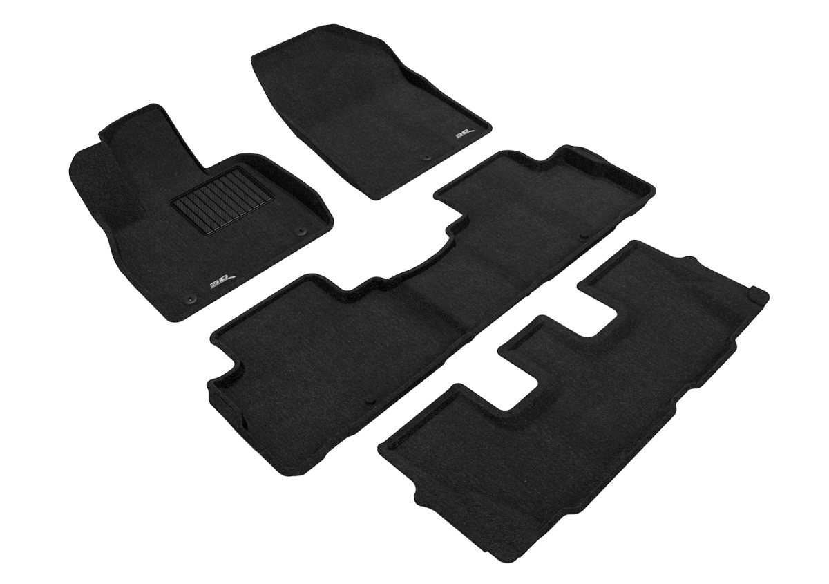 Picture of 3D MAXpider L1HY10004709 Elegant 1st&#44; 2nd & 3rd Row Black Floor Liner Set for 2020-2021 Hyundai Palisade&#44; Black