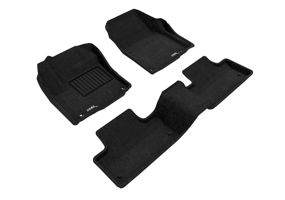 Elegant 1st & 2nd Row Black Floor Liner Set for 2020-2020 Land Rover Range Rover Evoque, Black