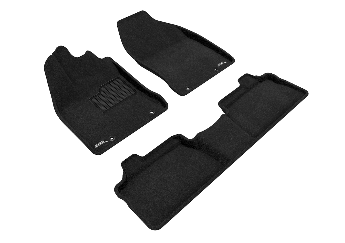 Elegant 1st & 2nd Row Black Floor Liner Set for 2011-2017 Lexus CT Hybrid, Black