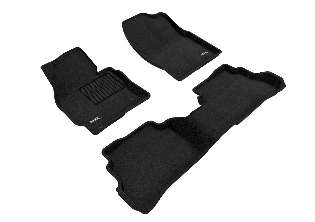 L1MZ03804709 Elegant 1st & 2nd Row Black Floor Liner Set for 2013-2016 Mazda CX-5, Black
