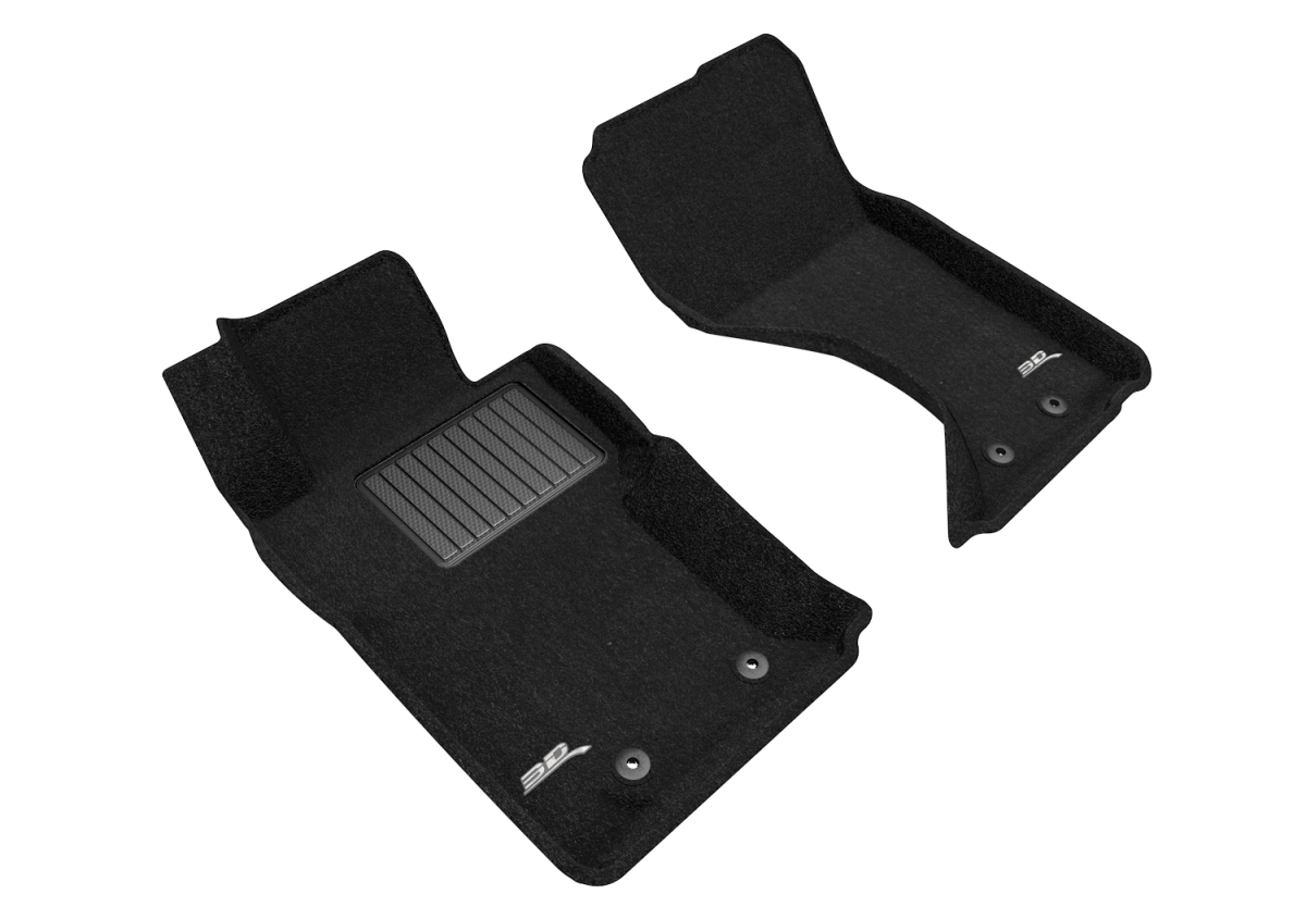 Elegant 1st Row Black Floor Liners for 2016-2021 Mazda MX-5 Miata, Black
