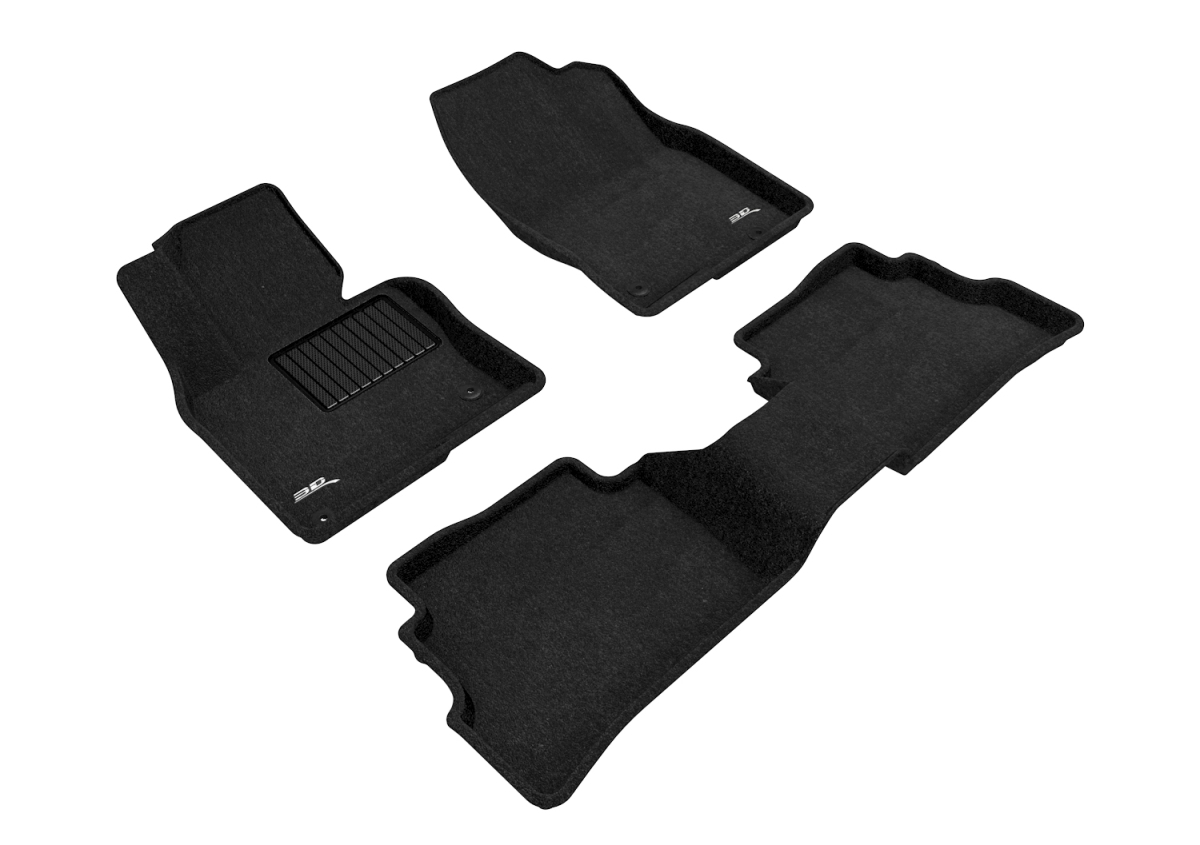 Elegant 1st & 2nd Row Black Floor Liner Set for 2017-2021 Mazda CX-5, Black