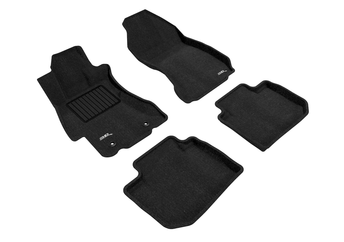 L1SB00804709 Elegant 1st & 2nd Row Black Floor Liner Set for 2012-2017 Subaru Impreza & XV Crosstrek, Black