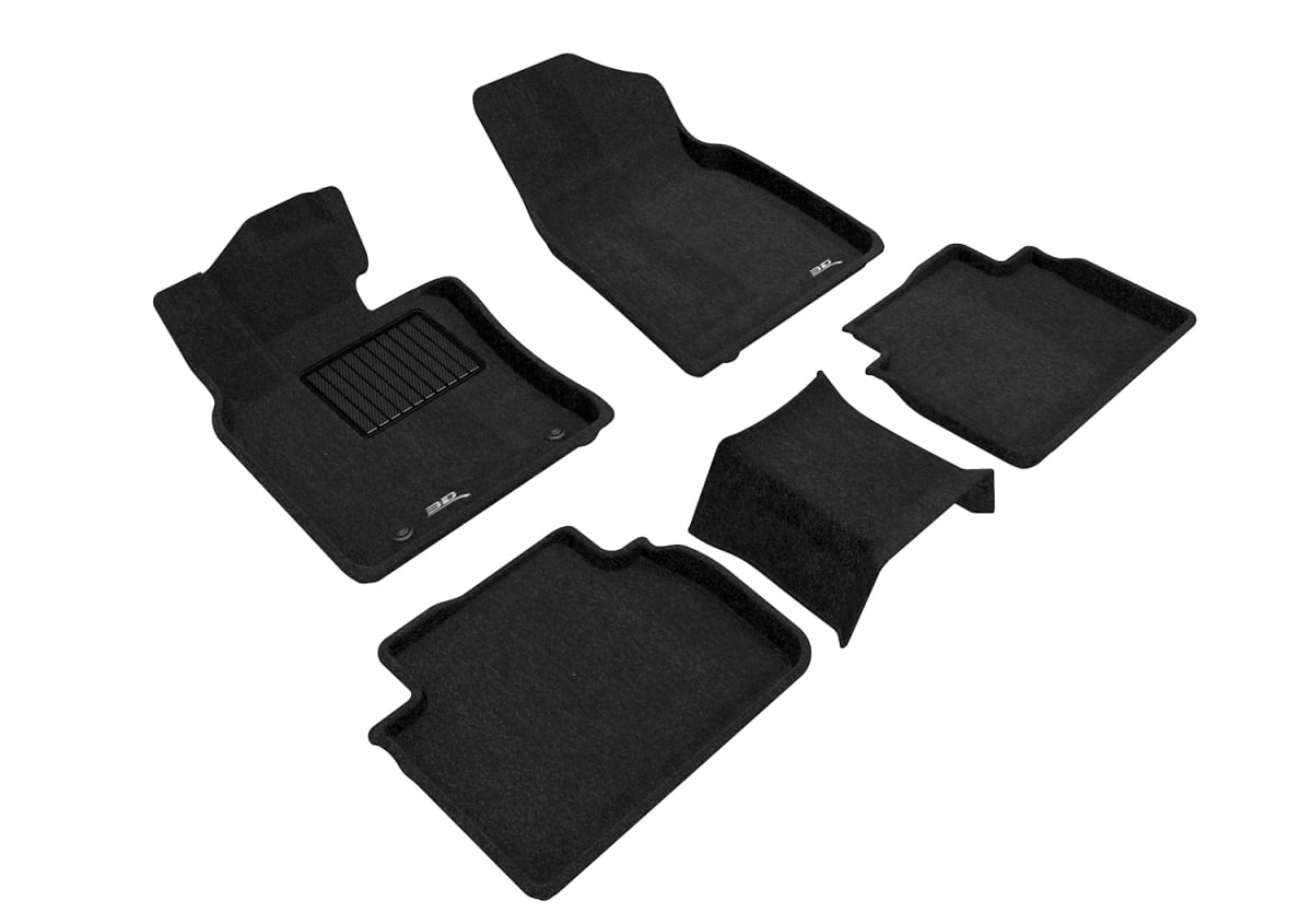L1TY23704709 Elegant 1st & 2nd Row Black Floor Liner Set for 2018-2021 Toyota Camry, Black