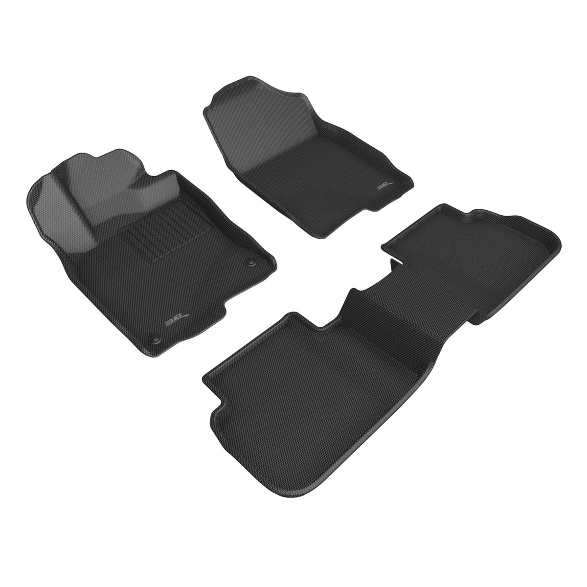 L1HD12001509 Kagu 1st & 2nd Row Floor Liner Set for 2022 Honda Civic, Black - 3 Piece