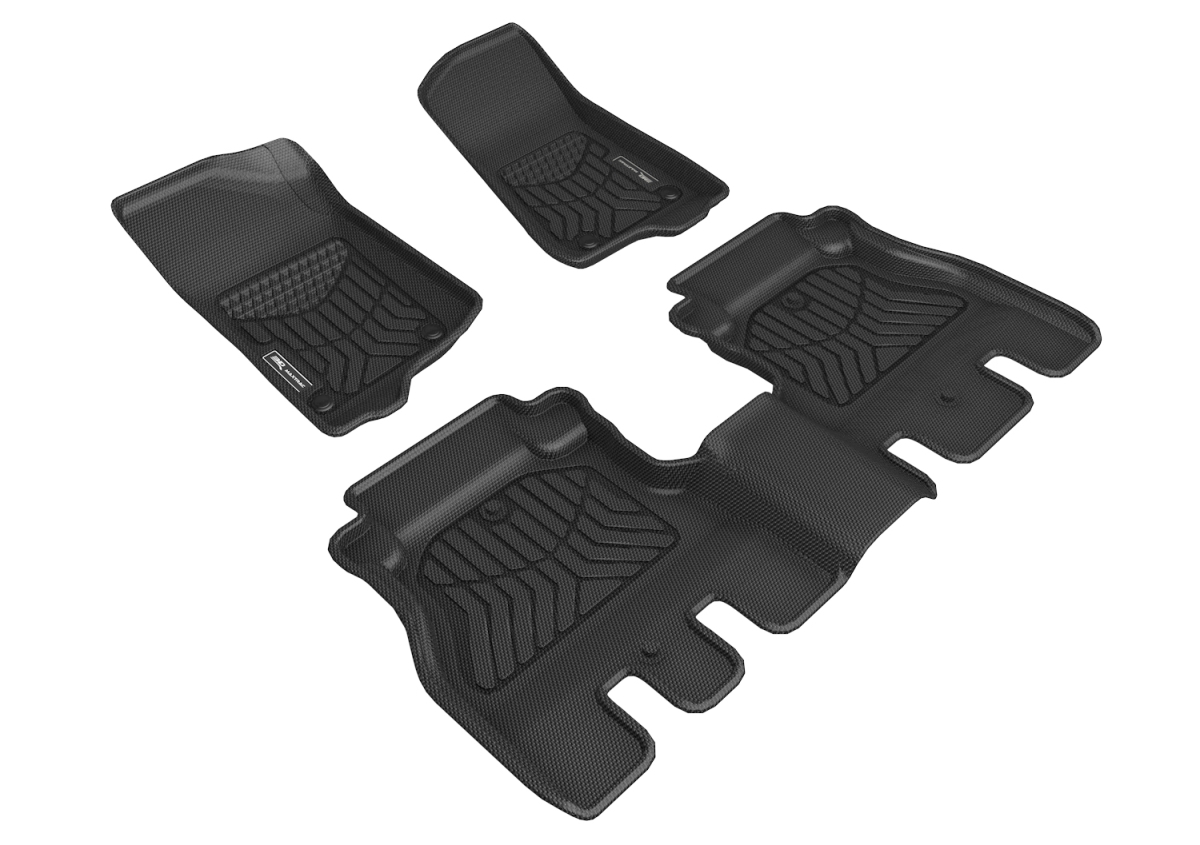 JL Unlimited Maxpider Jeep Wrangler Floor Mat for 2018-2021 Maxtrac R1 & R2, Black