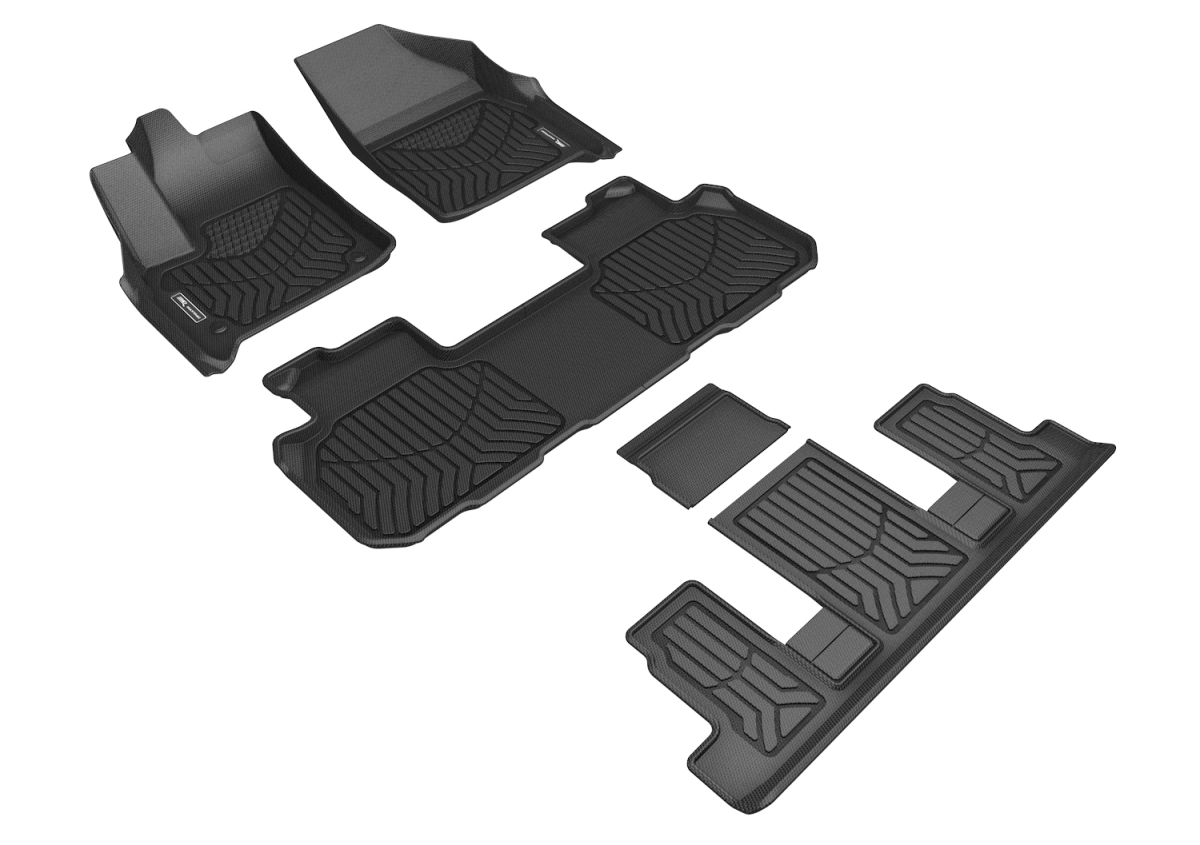 Picture of 3D MAXpider A5CH08601809 7-Seat Chevrolet Traverse Floor Mat for 2018-2021 Maxtrac R1 & R2&#44; R3 - Black