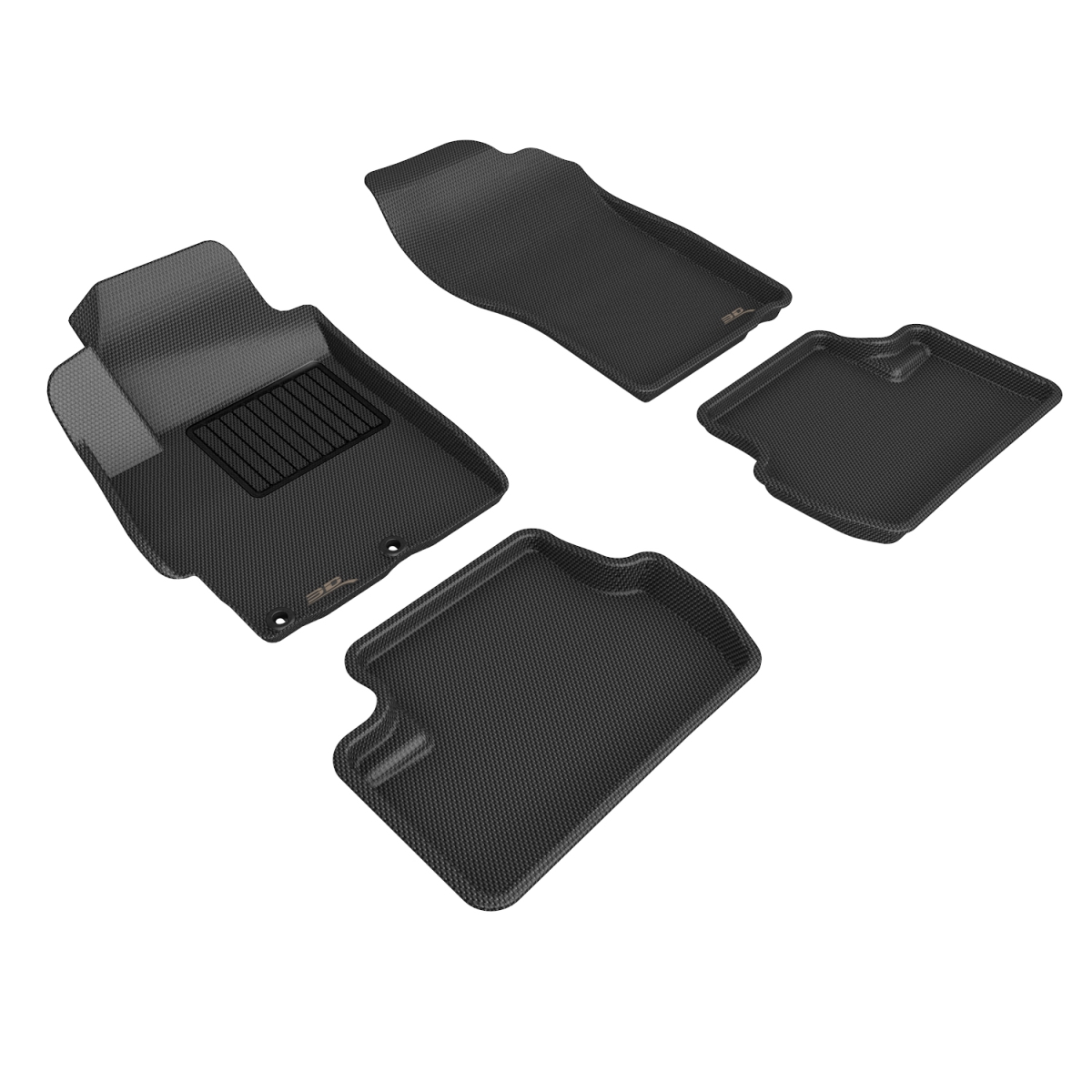 Custom Fit Kagu Floor Mat Compatible for 2008-2015 Mitsubishi Lancer Evolution X, Black - Full Set