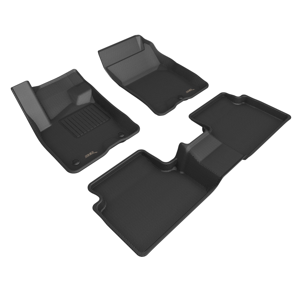 Custom Fit Kagu Floor Mat Compatible for 2021-2022 Ford Bronco Sport, Black - Full Set