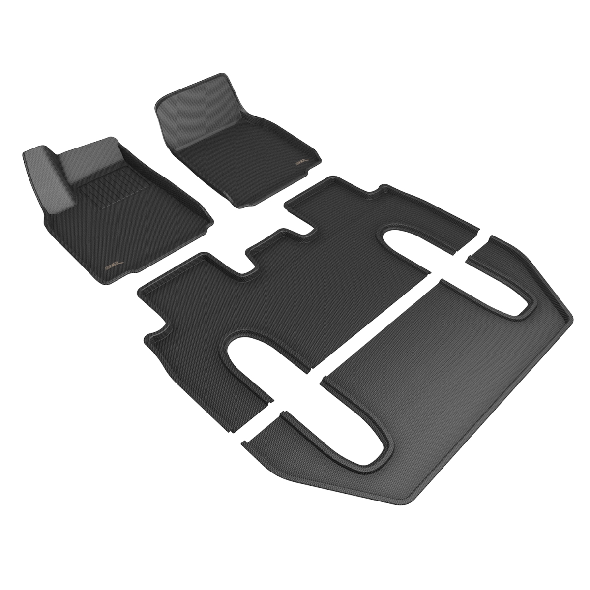 Custom Fit Kagu Floor Mat Compatible for 2022-2023 Tesla Model X, Black - Full Set