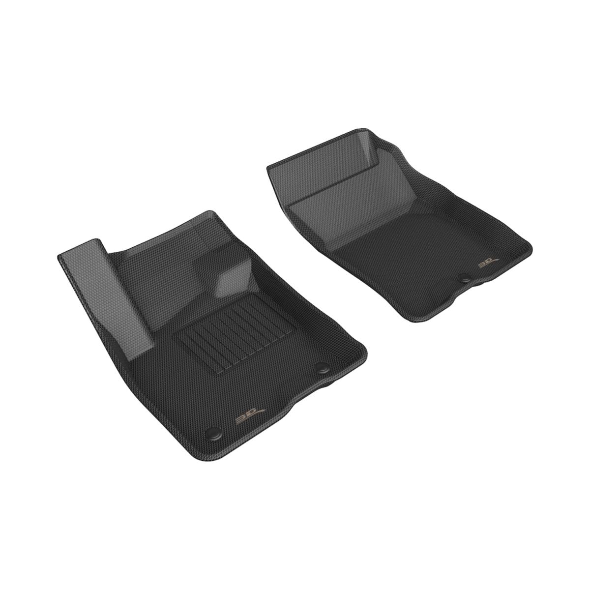 Custom Fit Kagu Floor Mat Fits for 2021-2022 Ford Bronco Sport - Front Row - Black